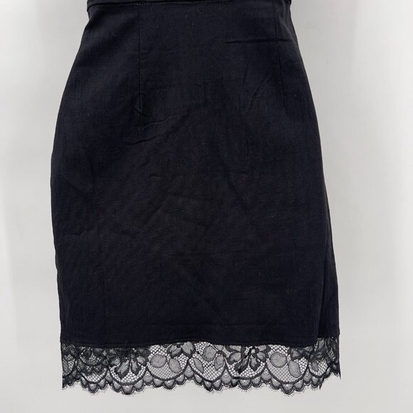 Free People Intimately Black One-Shoulder Lace Mini Cocktail Dress XS NWT - Picture 7 of 11